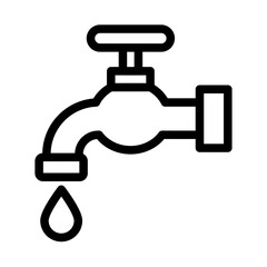 Water Faucet Line Icon of Plumbing and HVAC Icon Set