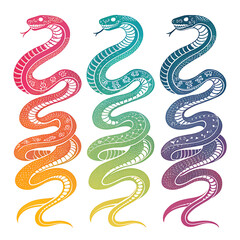 Obraz premium vector illustration of an abstract Set of snake