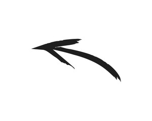Hand-drawn Black marker arrow isolated on  background, arrow mark hand drawn. Arrows icon. Arrow drawn with black marker on white background