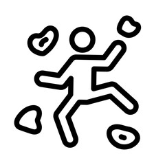 Dynamic Move Line Icon of Bouldering Icon Set