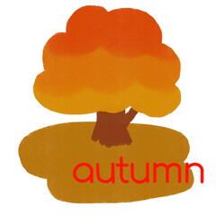 autumn｜秋色の木イラスト