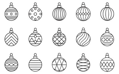 Winter Holiday Icons in Outline