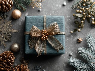 Christmas gift guide template with festive background, modern holiday catalog