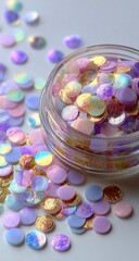 Colorful Sequins in a Jar