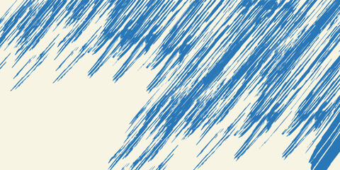 Obraz premium Grunge grainy blue brush stroke with spray texture. Hand drawn distress damaged vintage banner with zigzag bold line. Rough thick brush stroke texture. Spray paint effect vector background.