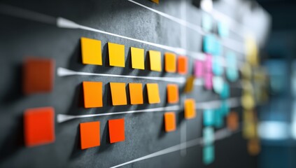 Project board with sticky notes
