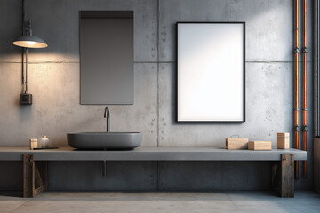 Clean Bathroom Interior Mockup &ndash; Poster or Frame Ready
