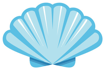 Vibrant blue seashell vector illustration a simple marine and ocean design element