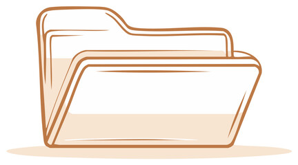 Simple open file folder illustration icon for digital document management and data storage