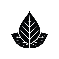 Black leaf silhouette icon leaves nature