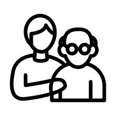 Caregiver Support Line Icon of Senior Care Icon Set