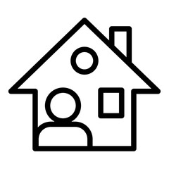 Senior Home Line Icon of Senior Care Icon Set