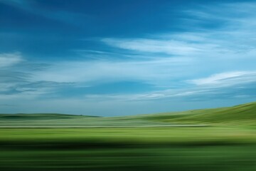 Expansive landscape, blurred motion