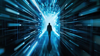 Abstract digital tunnel passageway