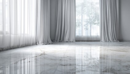 Empty room with marble floor