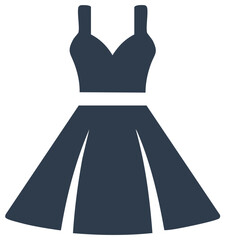 Obraz premium Simple Dark Blue Dress Illustration for Fashion Design and Style Guides