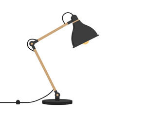 Adjustable Black and Wooden Desk Lamp for Focused Lighting.