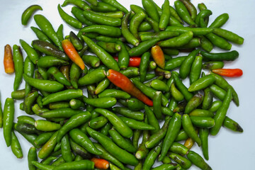 Indian Green chilli With White Background