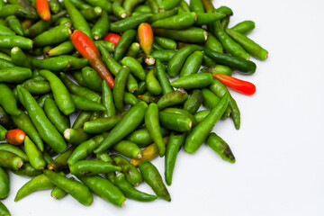 Indian Green chilli With White Background