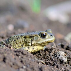 Obraz premium Toad in Ground Close-up