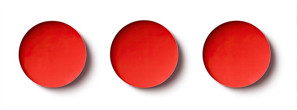 Three bright red circles on white background - Powered by Adobe