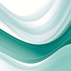 Decorative fluid green and white wave in minimal abstract form, symbolizing flow, movement, calm and design, a decorative artwork merging nature subject with stylized decorative digital fluidity