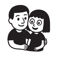 Affectionate Father and Daughter Embrace