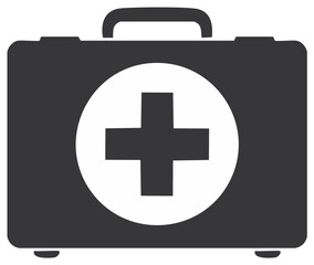 Obraz premium First aid kit illustration featuring a cross symbol, medical emergency health equipment.