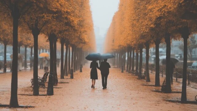 Rainy day stroll through alley
