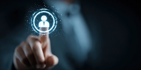 Businessperson selecting a profile