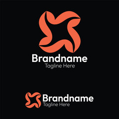 Dynamic and modern abstract orange swirl logo, perfect for creative businesses seeking a fresh and unique brand identity