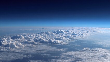 High-altitude view of fluffy clouds