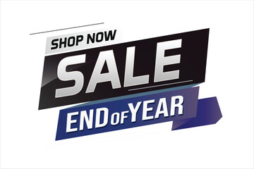 Obraz premium End of year Sale word concept vector illustration with lines and 3d style, landing page, template, ui, web, mobile app, poster, banner, flyer, background, gift card, coupon, label, wallpaper 