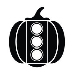 Pumpkin traffic light icon silhouette symbol