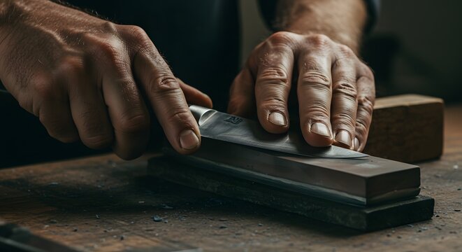 Sharpening knife with grinding stone