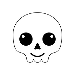 Cute Skull Illustration for Halloween Decorations, Graphic Design Projects, and Educational Materials for Children and Halloween themed graphic design projects.