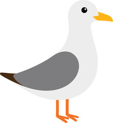 Obraz premium Vector illustration of a seagull on a transparent background