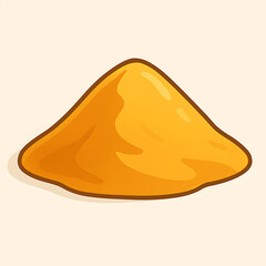 Cartoon Pile of Golden Sand with Brown Outline on Light Background yellow isolated on a transparent background