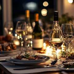 Obraz premium dinner table set for a gourmet A