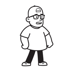 A Handsome Man Silhouette Black and White Vector Image Illustration for Modern Art and Digital Design