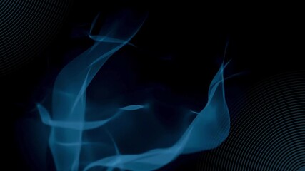 Abstract dark blue background with flowing wave lines and circular patterns futuristic digital motion design animation loop for modern technology wallpaper - Powered by Adobe