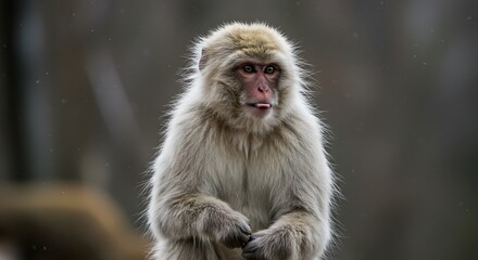 Naklejka premium Snow monkey portrait