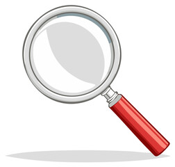 Vibrant Cartoon Magnifying Glass Symbolizing Search Research and Detailed Examination