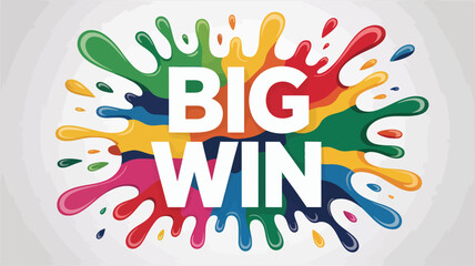 Colorful paint splash with the words big win isolated on white background a celebratory design perfect for sports events, business achievements, or any message of success and victory