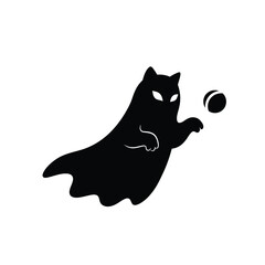 Black ghost cat playing with ball vector