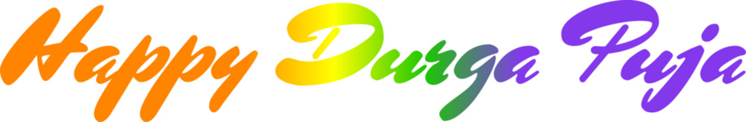 Obraz premium Happy Durga Puja Colorful Gradient Calligraphy