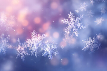 
snowing and snowflake Serenade background illustration Snowfall Serenade - Delicate Snowflakes Dancing on Blurred Winter Background 