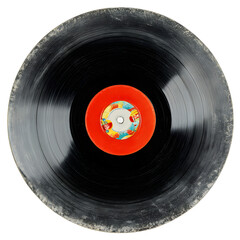 Vintage vinyl records with blank labels on a dark background capture the essence of retro music