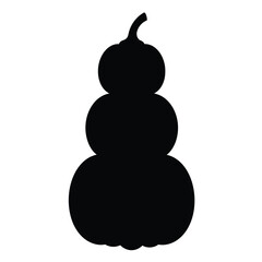 Black silhouette stacked gourds with stem vector