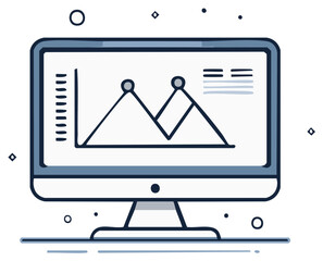 Modern Digital Desktop Monitor Displaying Business Data Chart